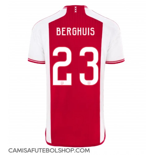Camisa de time de futebol Ajax Steven Berghuis #23 Replicas 1º Equipamento 2023-24 Manga Curta